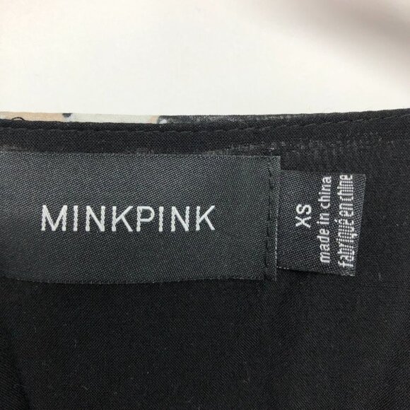 MINKPINK Black Floral V-Neck Long Sheer Sleeve Maxi Dress size XS - Picture 3 of 14